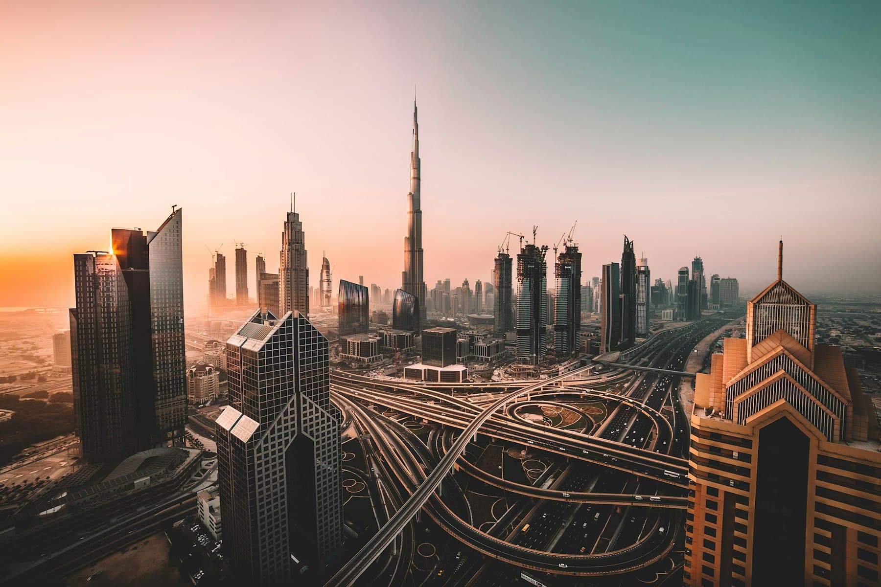 UAE skyline at dusk